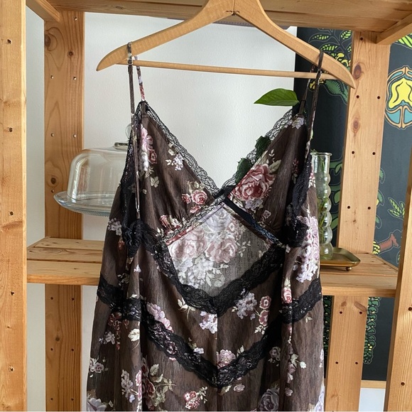 Brock Collection X H&M Brown Floral Lace Maxi Slip Dress - Picture 10 of 11